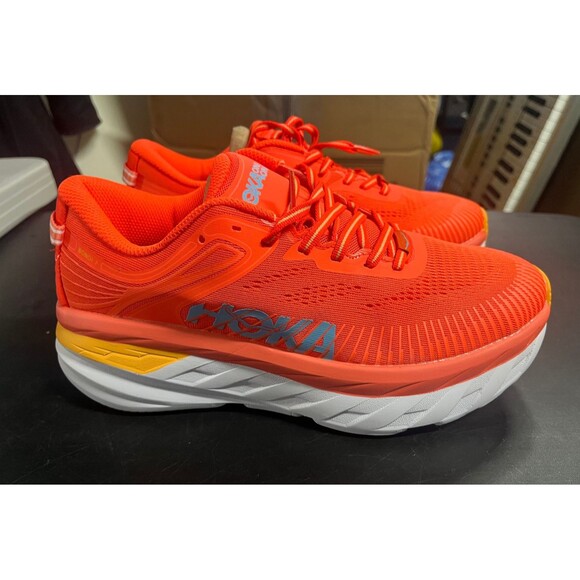 Hoka One One Bondi 7 Men's Size 8D Orange Athletic Running Sneakers No Box - Picture 2 of 8